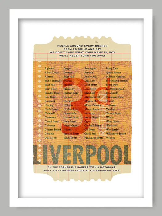 Liverpool Ticket To Ride - Poster Print