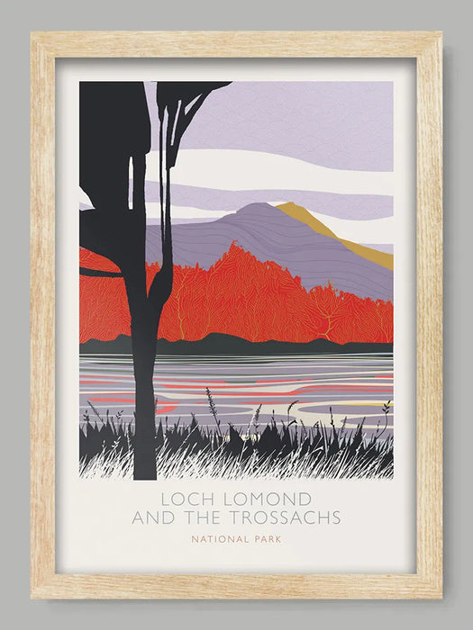 Loch Lomond and The Trossachs National Park - Poster Print. Established in 2002, includes 21 Munros and 2 national Nature Reserves.