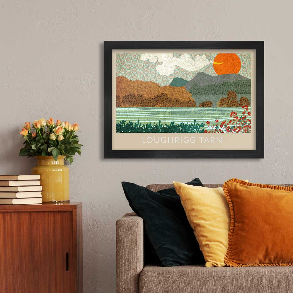 Loughrigg Tarn poster print. Lake District poster
