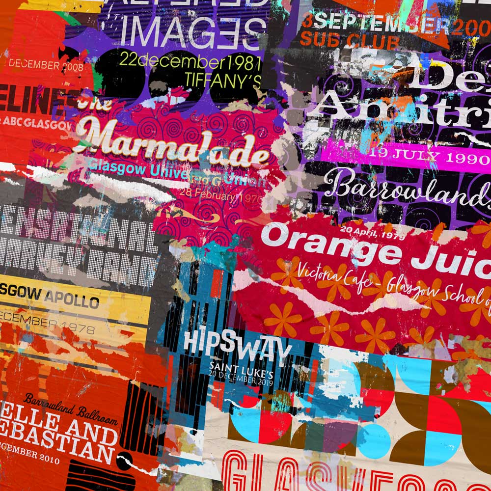 Glasgow rock bands Made in Glasgow music poster print