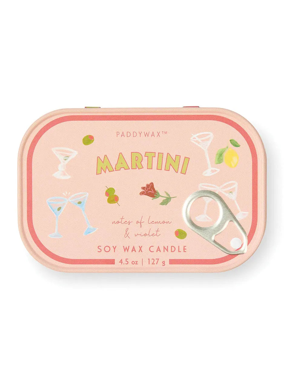 &nbsp;A 4.5 oz tin candle with hand illustrated artwork offering a cozy glow with its two wicks, and a comforting scent.
