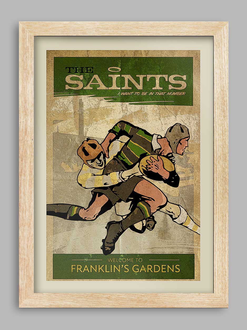 Northampton Saints Rugby Poster Print