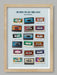 Oasis - We Were the Last of the Rock Stars - Music Poster print features Oasis singles in retro cassette style and features the year of release, running time and their British chart position. The title comes from a Noel Gallagher quote.
