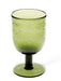 Olive Green Hand Blown Bubble Stemmed Glass Kitchen and Dining REX 