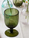 Olive green wine glass 
