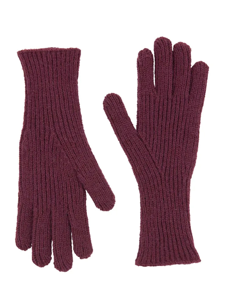 oxblood wool gloves