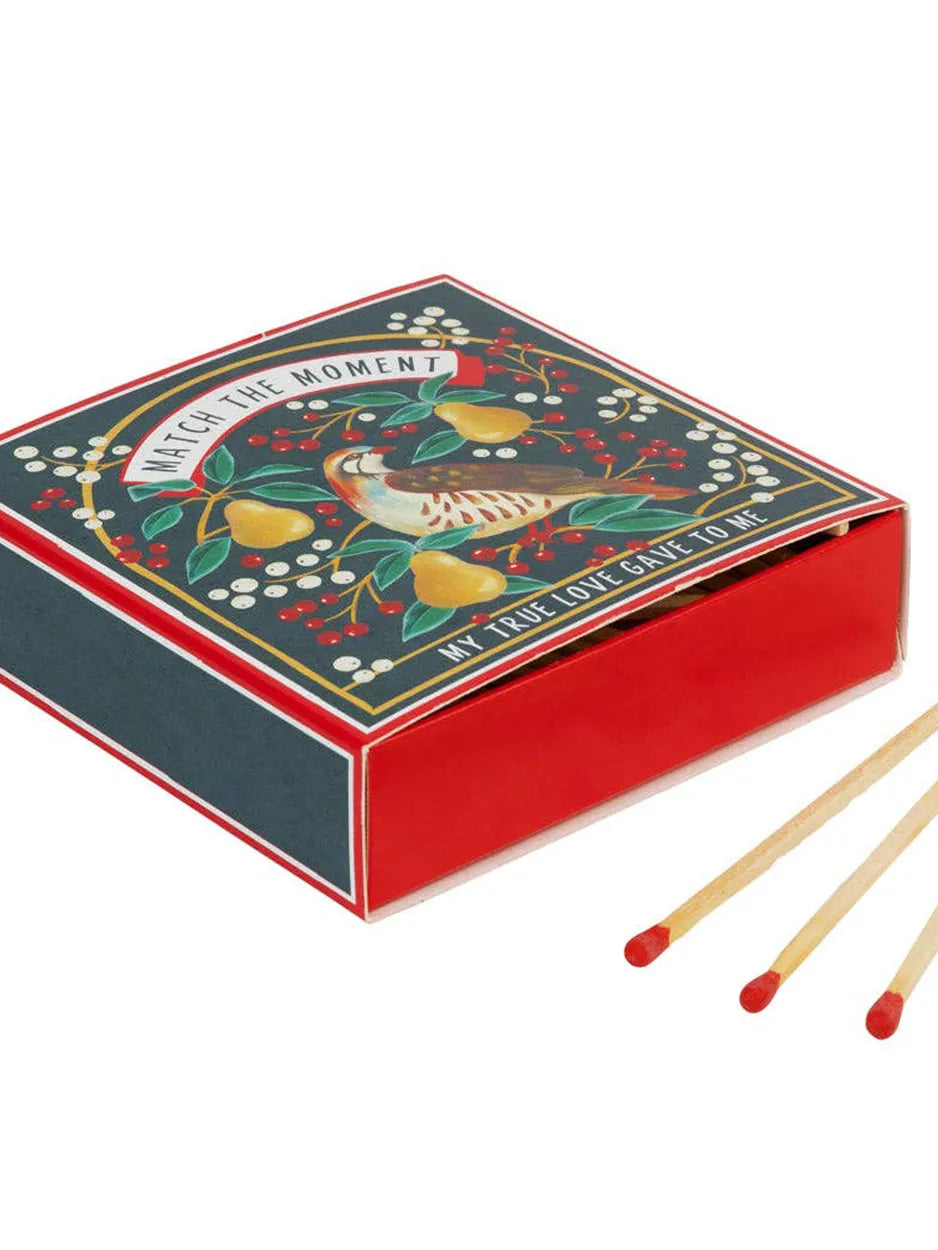 These Partridge &amp; Pear Christmas matches. &nbsp;120 high quality matches with red tips.
