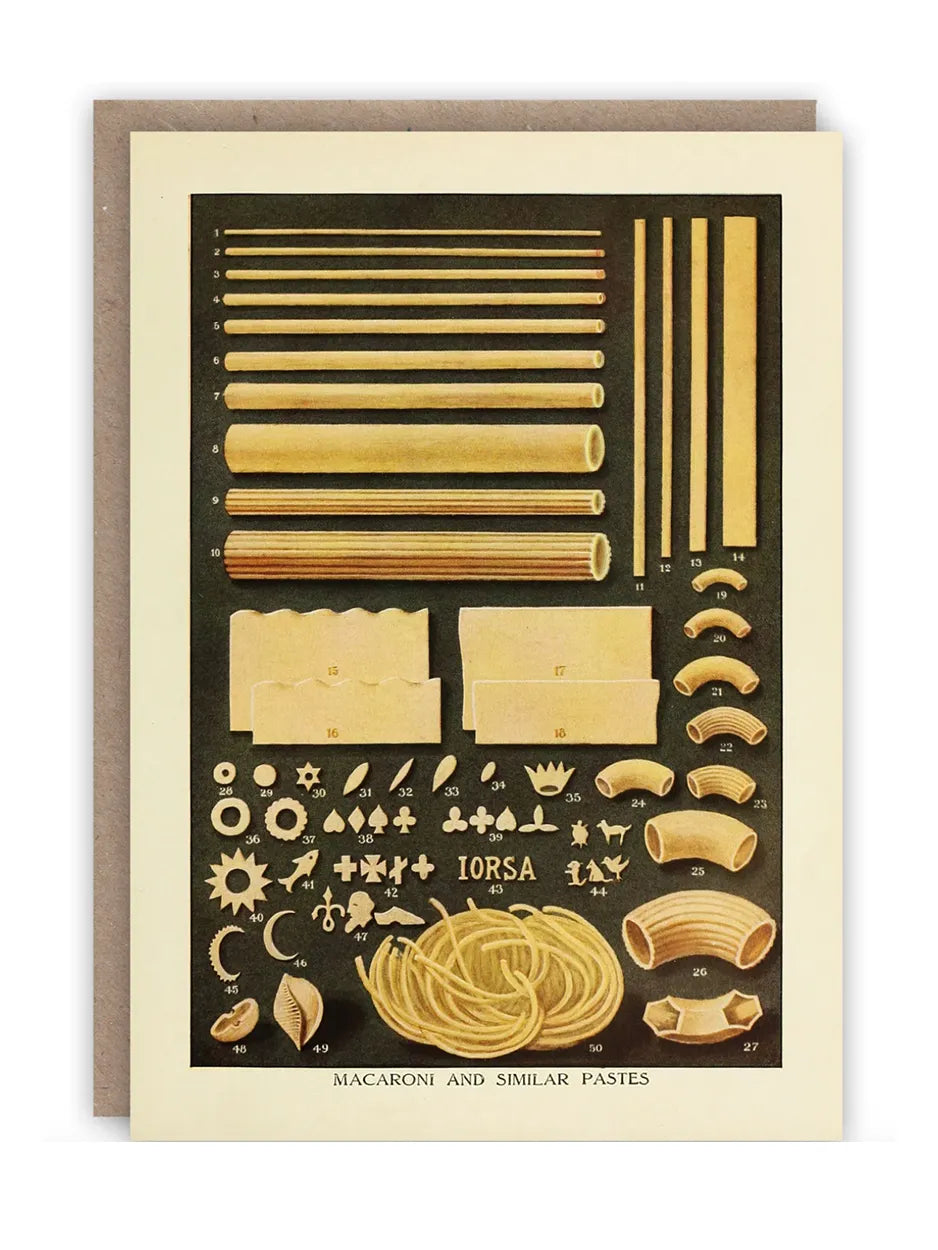 Types of Pasta  - Blank Greeting Card