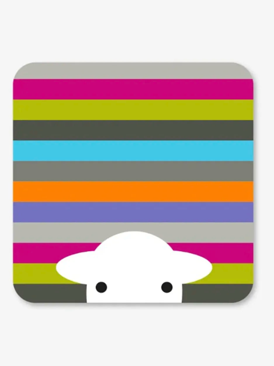 Herdy’s Peep cork backed coaster- bright and bold.