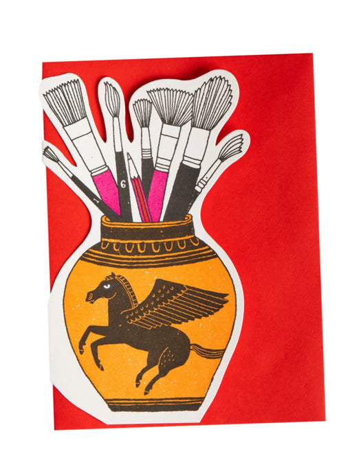 artist paint pot cut out card