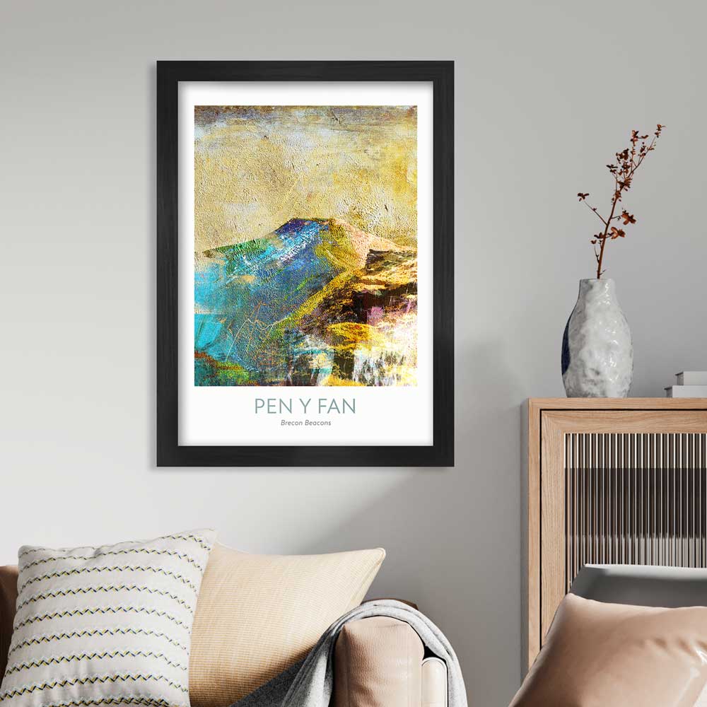 Pen Y Fan Welsh 3 Peaks challenge. Brecon Beacons poster print