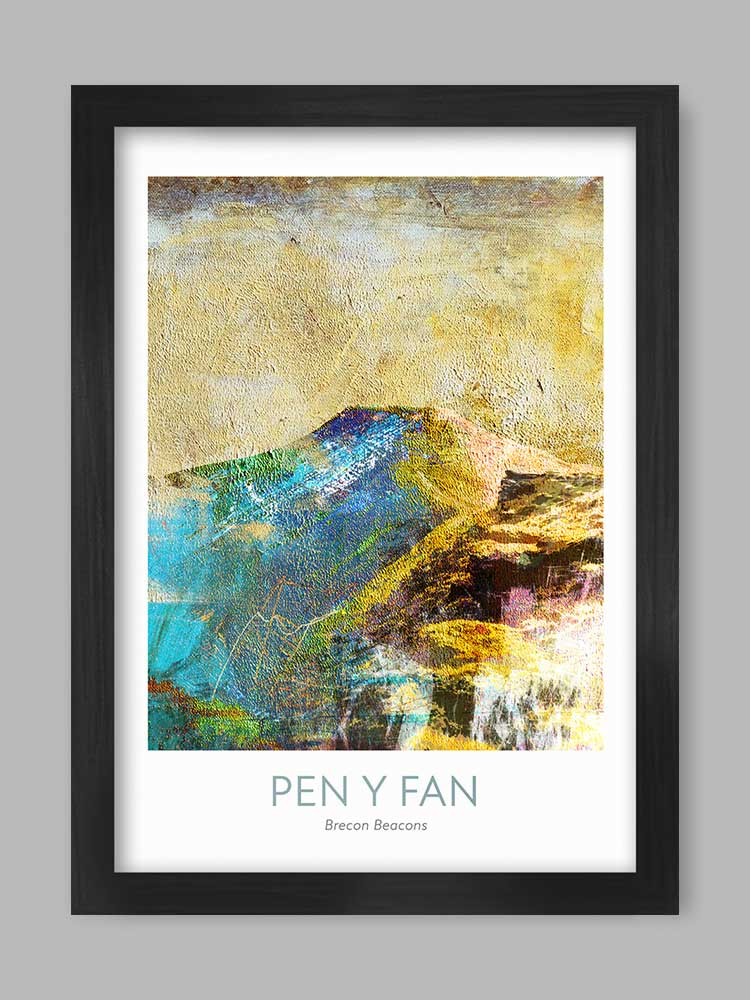 Pen Y Fan Welsh 3 Peaks challenge. Brecon Beacons poster print