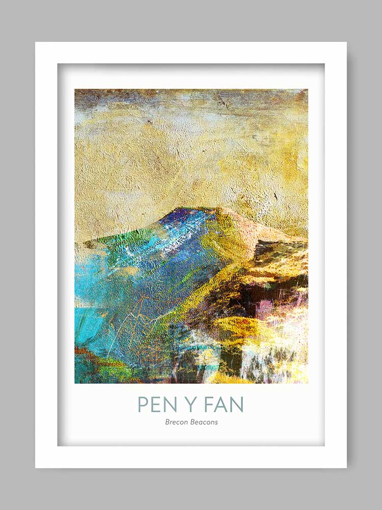 Pen Y Fan Welsh 3 Peaks challenge. Brecon Beacons poster print