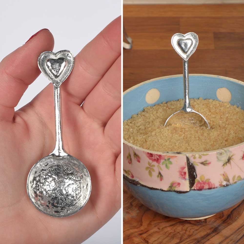pewter loveheart spoon 