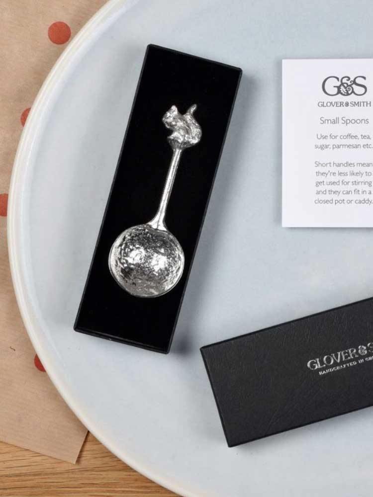 Pewter Small Spoon - Squirrel tradtional gift Glover & Smith 