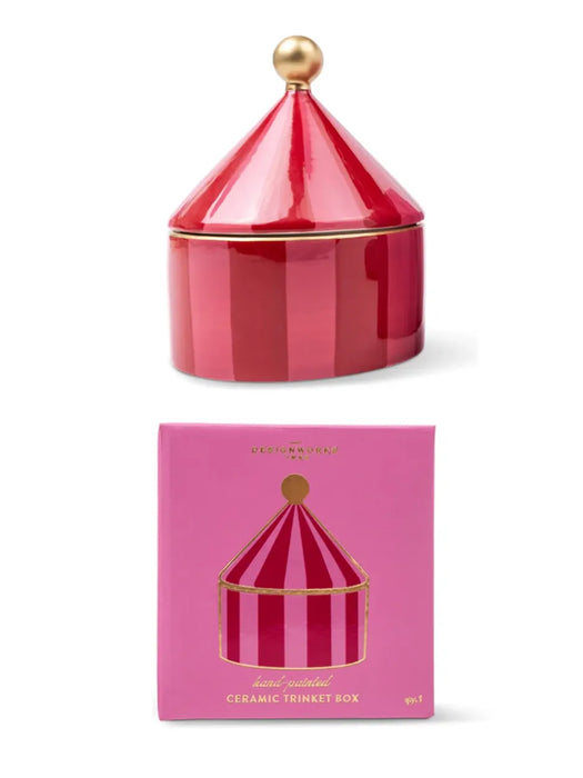 pink stripe trinket tray