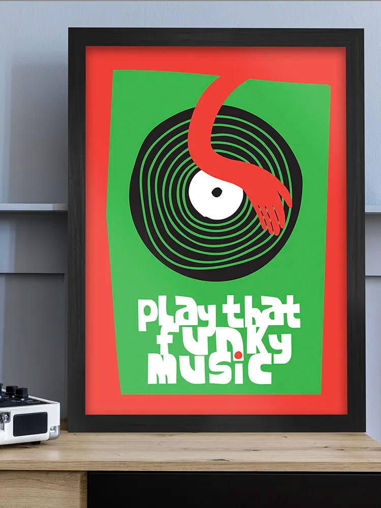 Play That Funky Music - Music Print. Abstract minimalist for fun times.