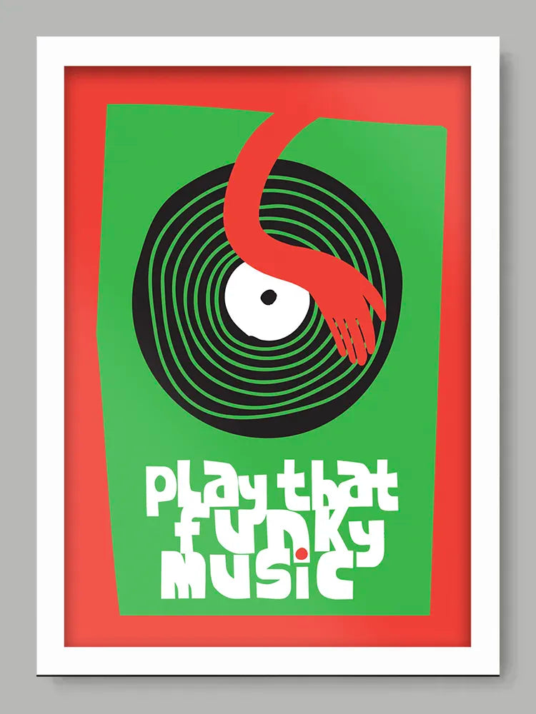 Play That Funky Music - Music Print. Abstract minimalist for fun times.