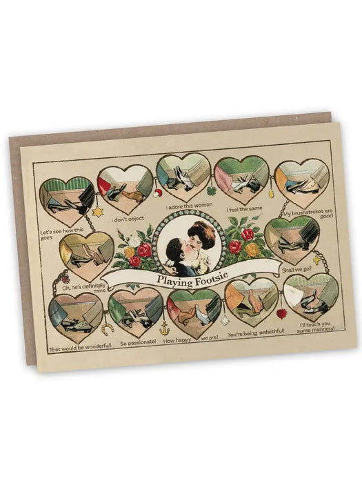 Playing Footsie - Blank Greeting Card