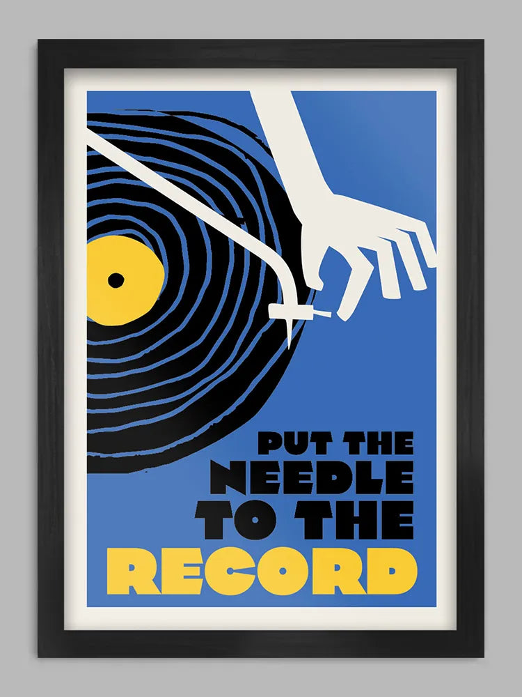 Put the Needle to the Record - Music Print. For all music and vinyl lovers. Not forgetting the mighty 1989 single by Arthur Baker and The Criminal Element Orchestra.