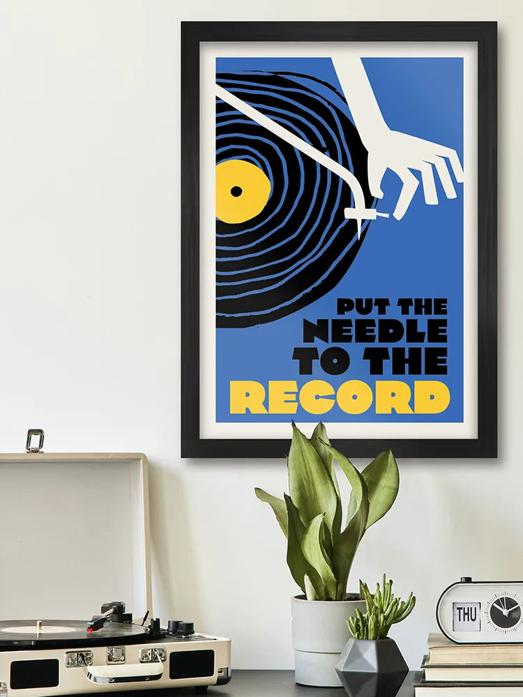 Put the Needle to the Record - Music Print. For all music and vinyl lovers. Not forgetting the mighty 1989 single by Arthur Baker and The Criminal Element Orchestra.