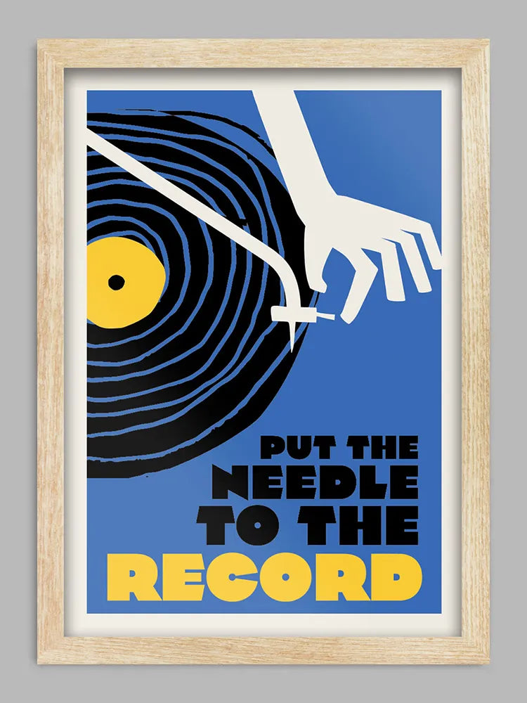 Put the Needle to the Record - Music Print. For all music and vinyl lovers. Not forgetting the mighty 1989 single by Arthur Baker and The Criminal Element Orchestra.