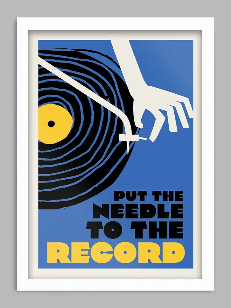 Put the Needle to the Record - Music Print. For all music and vinyl lovers. Not forgetting the mighty 1989 single by Arthur Baker and The Criminal Element Orchestra.