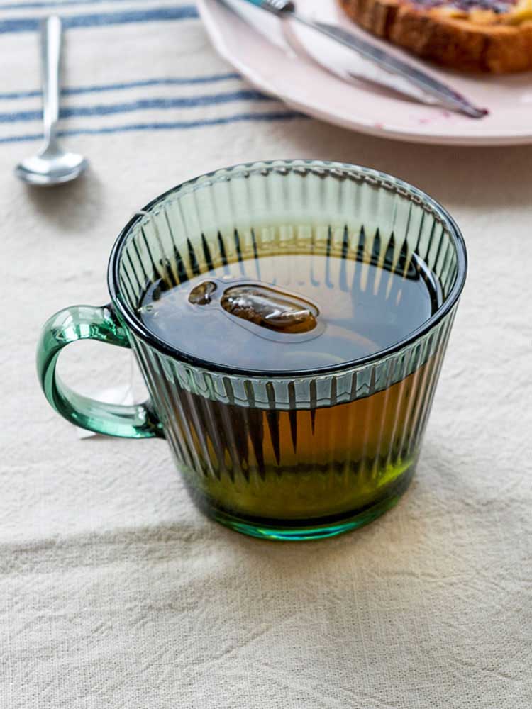 Ribbed Glass Mug - Green Kitchen and Dining REX 