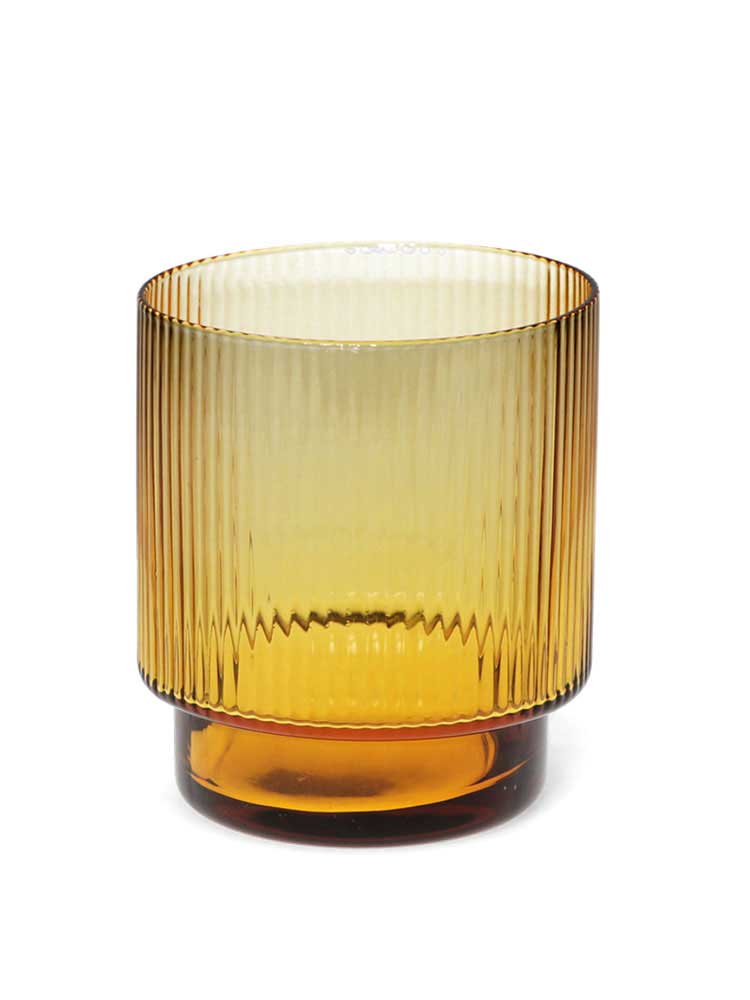 Ribbed Glass Tumbler - Amber Kitchen and Dining REX 