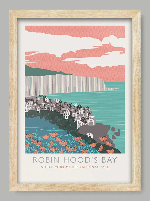 Robin Hoods Bay - Poster Print. Our design picturing beautiful Robin Hoods Bay in North Yorkshire.&nbsp;