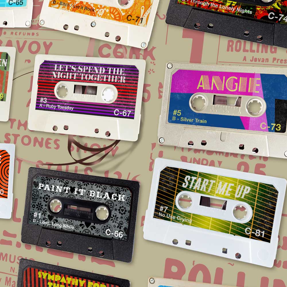 Rolling Stones Tapes - Cassette Music Poster Print