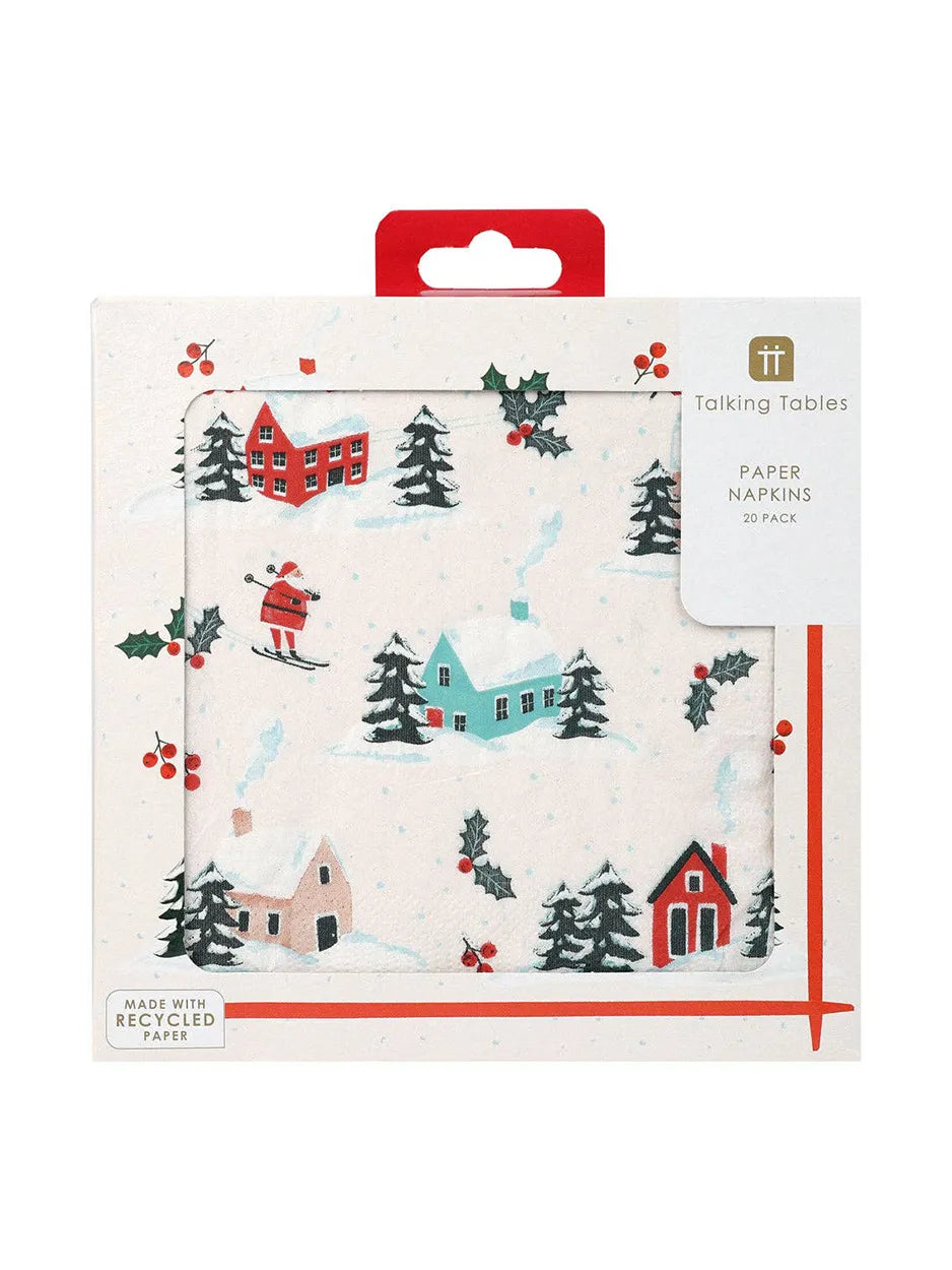 Santa Christmas Paper Napkins - 20 Pack