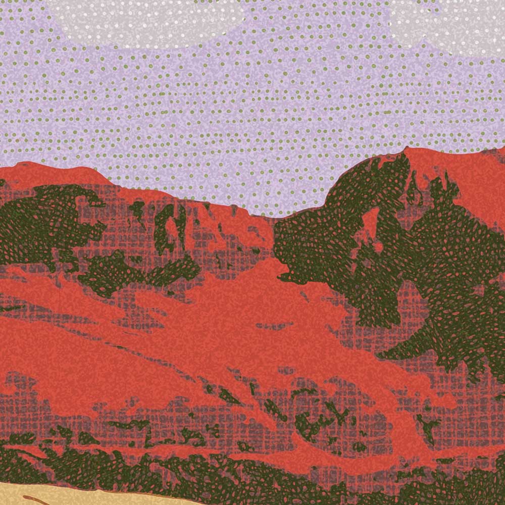 The highest peak in England. Scafell PIke retro styled Lake District poster print