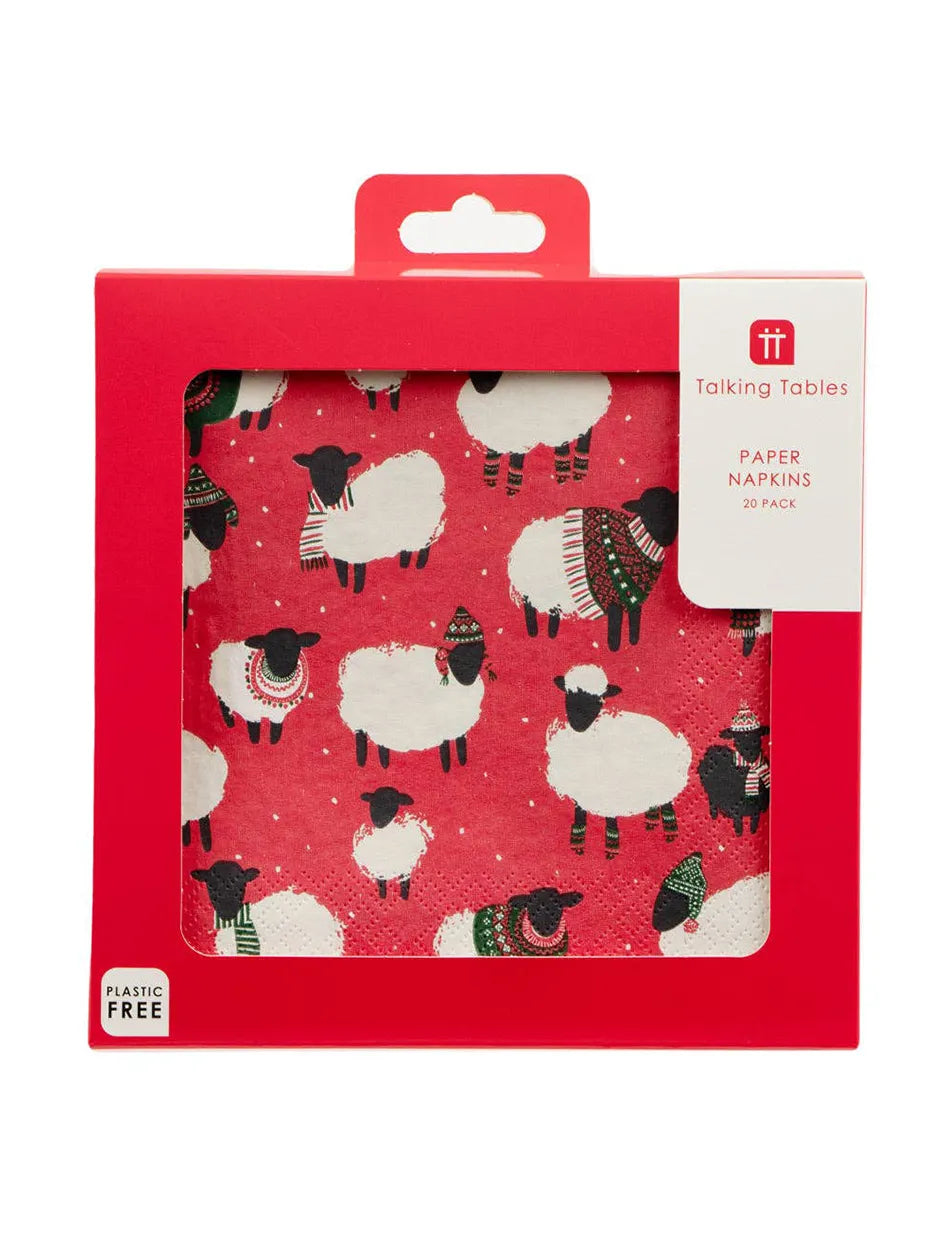 Have some fun this Christmas with these adorable Sheep Christmas Napkins.
