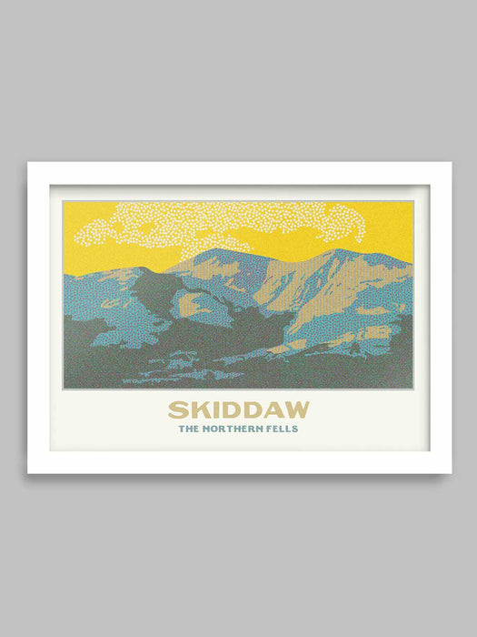 Skiddaw, The Northern Fells - Lake District Poster print. Retro style art