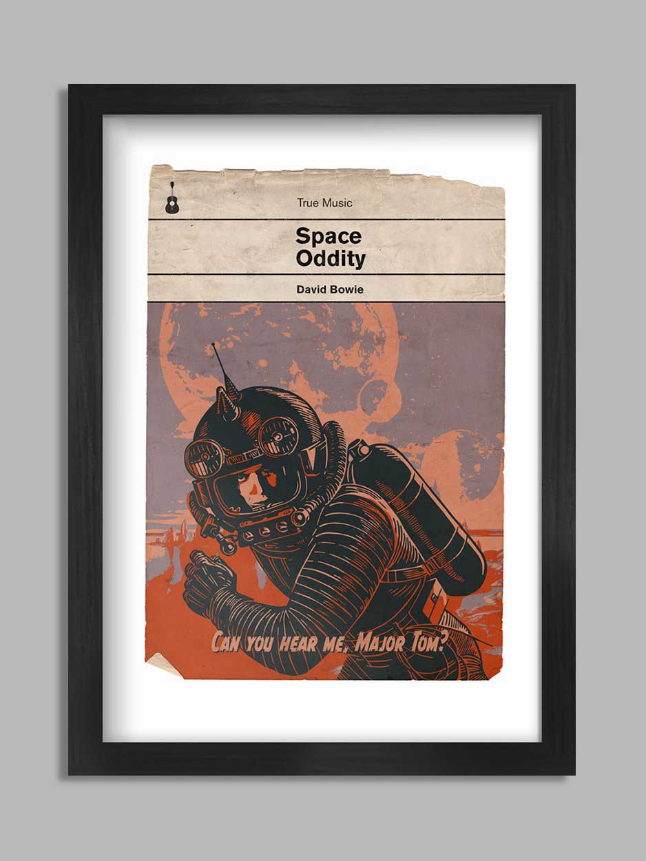 Space oddity - David Bowie Book Jacket Print. Inspired by the old retro Penguin book covers 