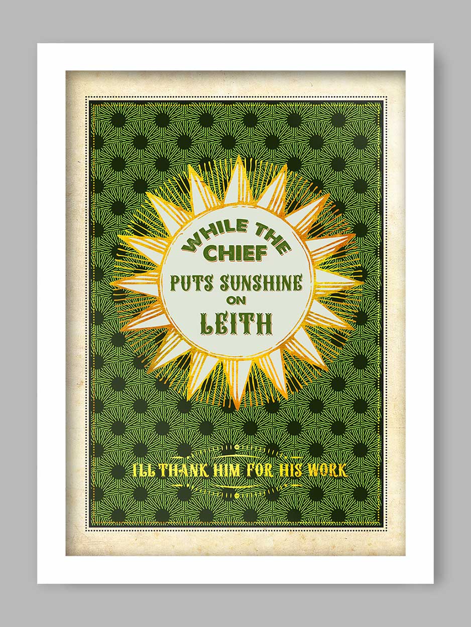 Sunshine on leith Music and location poster print