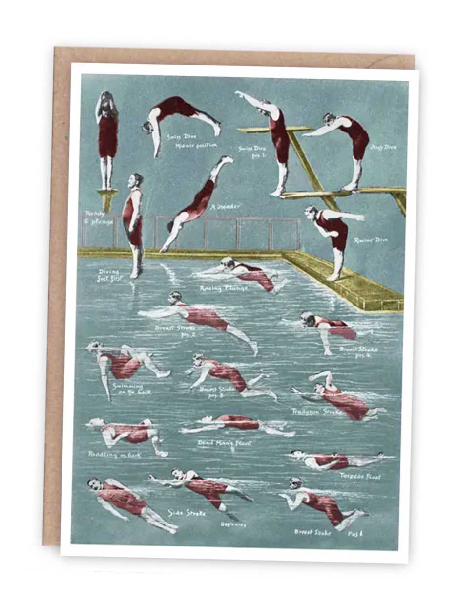 swimming blank card