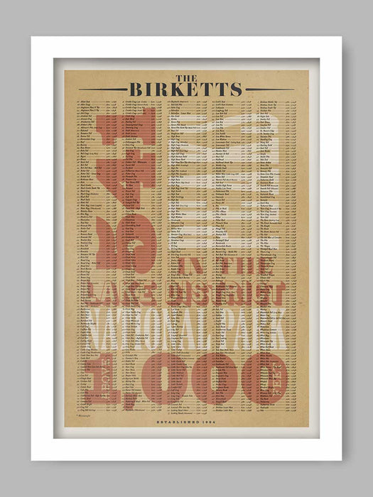 The Birketts print. All 541 hills in The Lake District