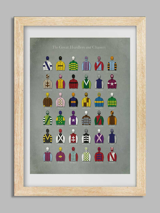 The Great Hurdlers and Chasers - Horse Racing Poster Print