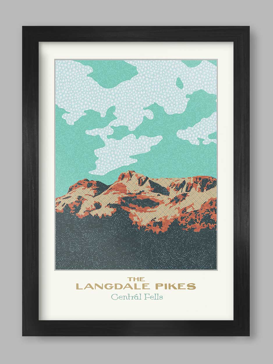 The Langdale Pikes, Central Fells  - Lake District Poster print