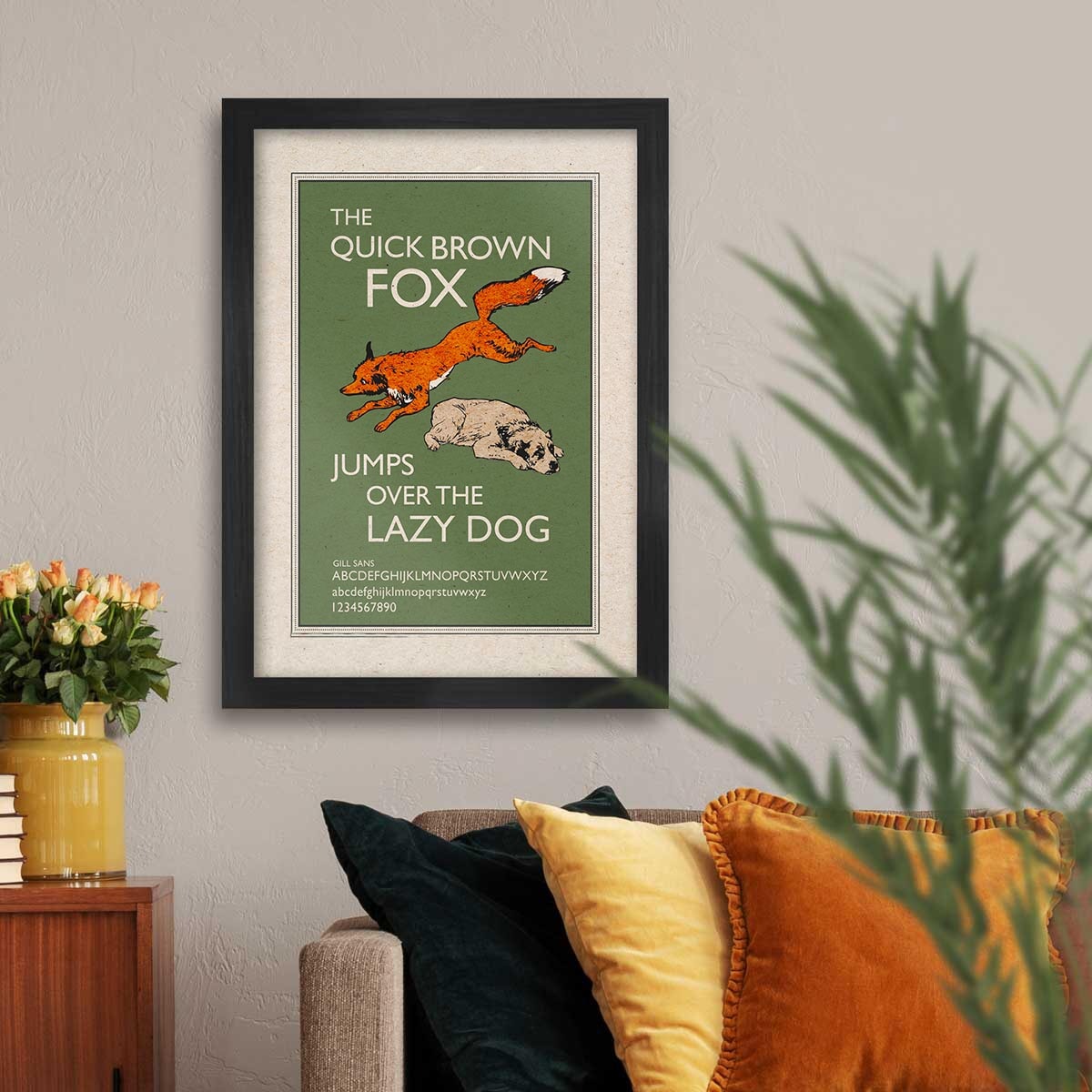 The Quick Brown Fox Jumps Over The Lazy Dog Poster Print