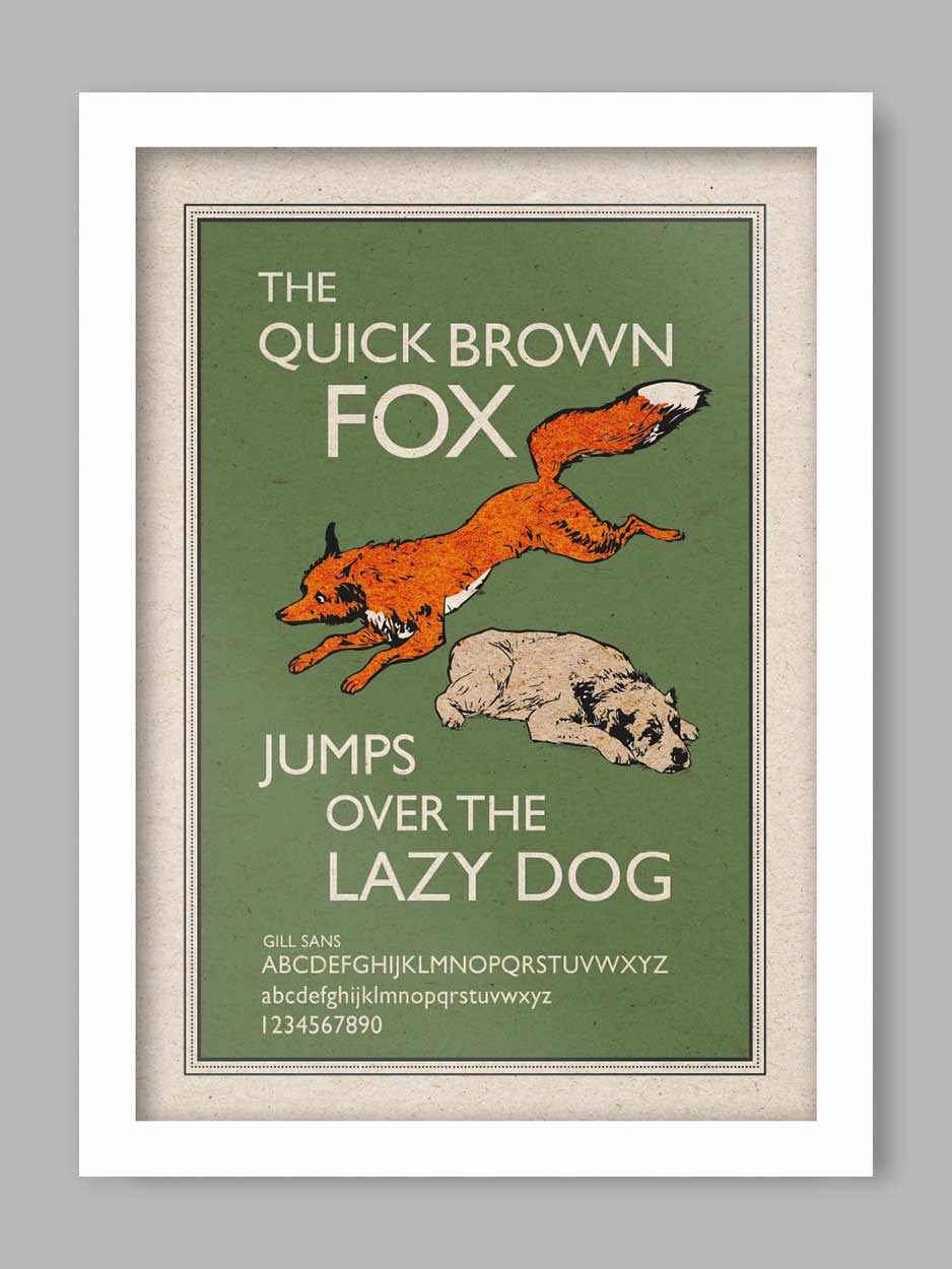 The Quick Brown Fox Jumps Over The Lazy Dog Poster Print