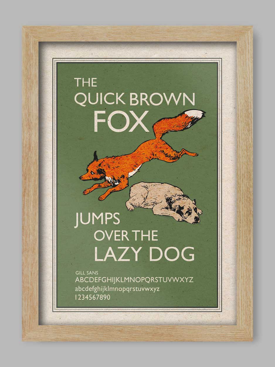 The Quick Brown Fox Jumps Over The Lazy Dog Poster Print