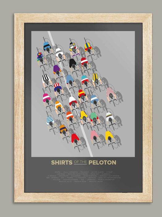 The Shirts of the Peloton Cycling Poster Print
