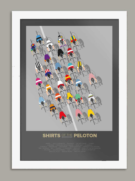 The Shirts of the Peloton Cycling Poster Print