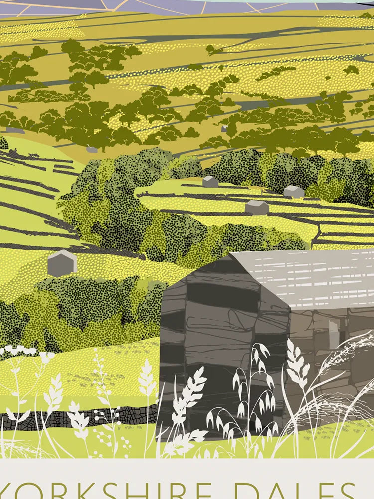 The Yorkshire Dales Print. Panoramic and abstract view of the beautiful Yorkshire Dales.