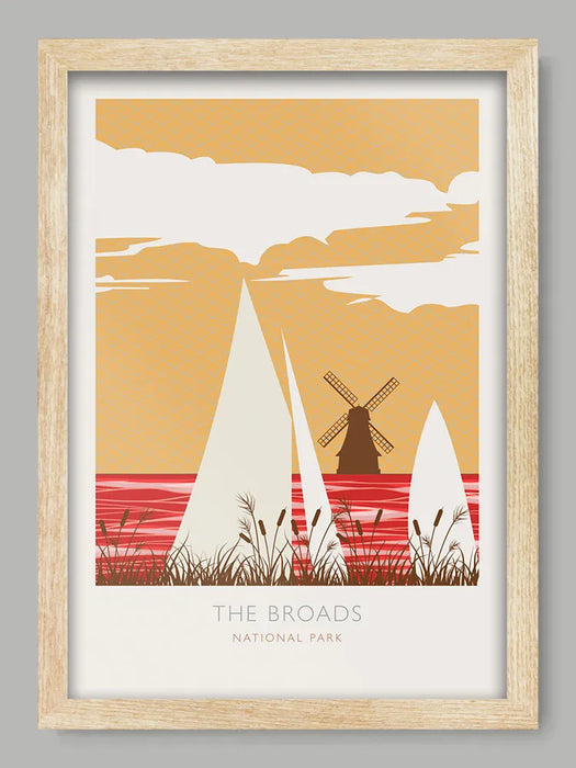 The Broads National Park - Poster Print. Established in 1989, the Broads takes in wetlands in both Norfolk and Suffolk.