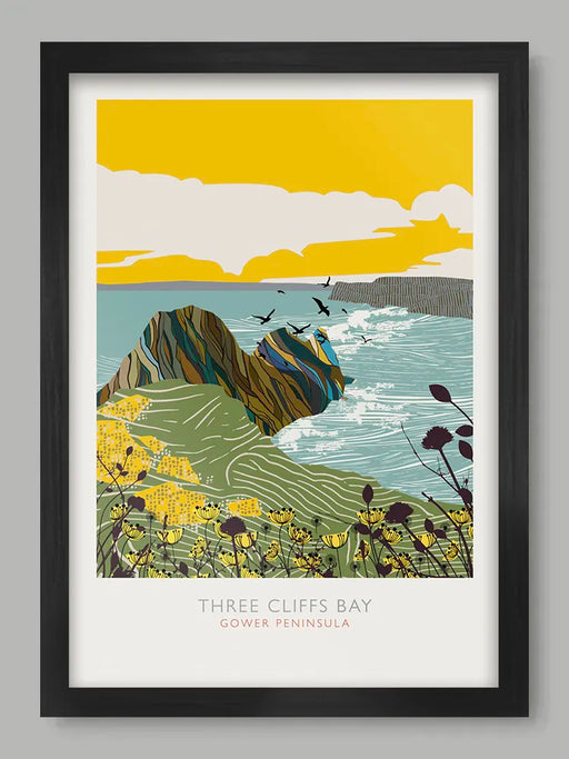 Our Three Cliffs Bay, Gower Poster Print depicts The stunning Bay on the Gower Peninsula.