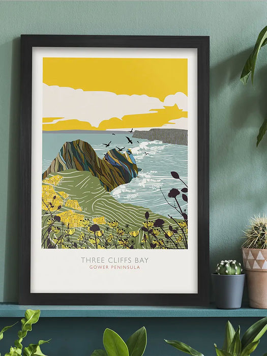 Our Three Cliffs Bay, Gower Poster Print depicts The stunning Bay on the Gower Peninsula.